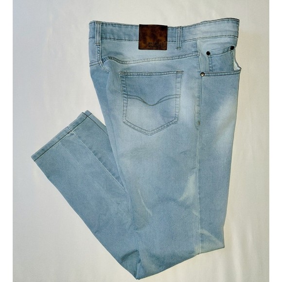 Men's Public Record Denim Stretch Slim Fit Jeans Light Wash Size 36Wx32L - Picture 1 of 9